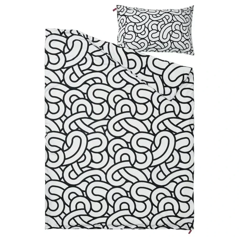 Ikea Sotronn Twin Duvet Cover with Pillowcase white/black/patterned New